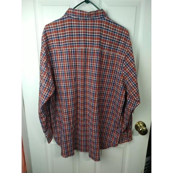 Quizz Woman 18 Collared Button Long Sleeve Shirt Rust Blue Plaid Norm Core... - Picture 7 of 7